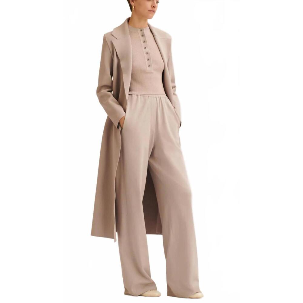NEW SCANLAN THEODORE crepe knit soft trouser in oyster